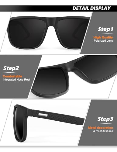 NSSIW Sunglasses-Men Polarized Mens-Sunglasses: Classic Sun Glasses with UV400 Protection for Driving Fishing Golf3