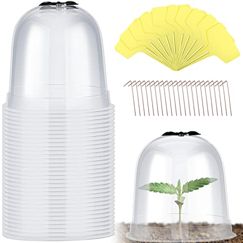 Remerry 20 Pack Garden Cloche Clear Bell Covers Freeze Protection Humidity Domes Plastic Dome 7.3 x...