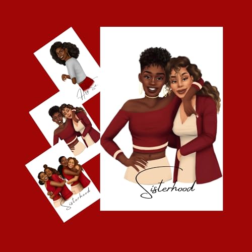 Image of Sisterhood Tote Bag, Journal and Stationery Gift Set, 6x9 inch Lined Journal, 3 Greeting Cards, Embroidered Canvas Tote, Gift Set for Friends and Sisters (Crimson+Cream)