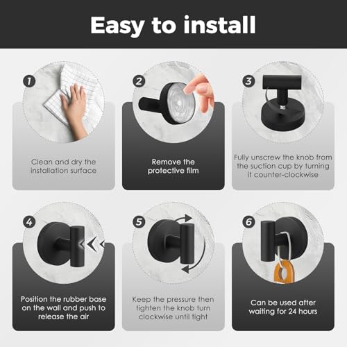 Image of Shower Hooks for Inside Shower,No-Drill Removable&Reusable Towel Hooks for Bathroom,Heavy Duty Suction Cup Hooks for Glass Window,2 Packs(Black)