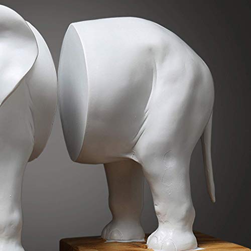 Wsimei Elephant Bookends For Shelves Decorative, Animal Statue Decorations Bookshelves For Bedroom, Crafts Desktop Ornaments,White #TOP2