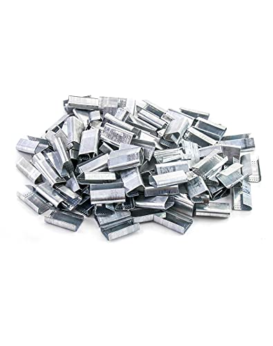 qwork strapping open seal 200 pcs banding clip snap-on gripper strap clip for 1234 width strap