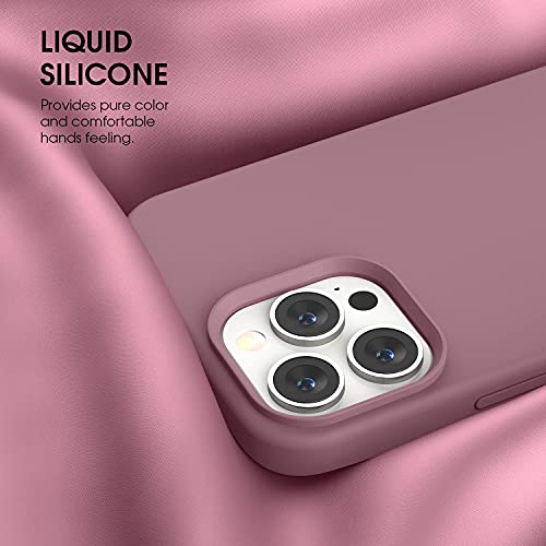 Abitku Compatible With Iphone 13 Pro Max Case 2021, Liquid Silicone Soft Gel Rubber 3 Layers Full Coverage Body [With Screen & Camera Protection] Shockproof Phone Case Cover 6.7 Inch (Lilac Purple) #TOP3