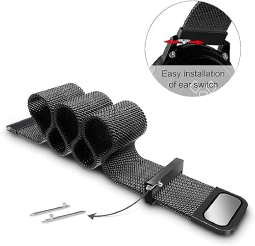Image of 22 MM Strap, Compatible with Galaxy Watch 3 45mm /Sam-sung Galaxy Watch 46mm /Gear S3 Frontier /Classic Band, 22mm Stainless Steel, Metal Strap for Galaxy Watch 46mm Smartwatch