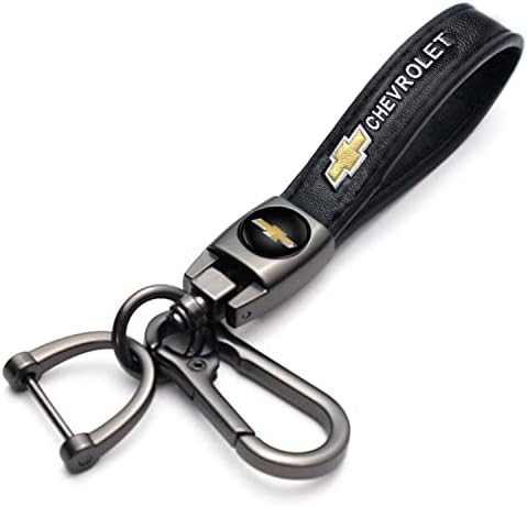 ANRODO Leather Keychain Replacment for Chevrolet,2014-2018 Chevy Silverado Colorado 2015-2021 Colorado Series Keyring Present for Women and Men Key Chain Keychains with Logo Accessories