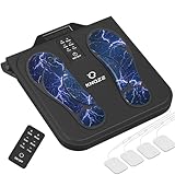 KNQZE Foot Massager for Neuropathy, Rechargeable TENS EMS Foot Nerve Circulation Stimulator with 10 Modes 50 Intensities, 4 Body Pads, Relieve Cramps, Plantar Fasciitis, Gifts for Mom Dad