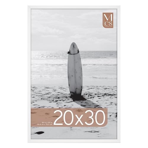 Image of MCS Foundation 20x30 Poster Frame Traditional White, Vertical & Horizontal Wall Hanging Large Picture Frame for Photos, Posters & Art Prints (1-Pack)