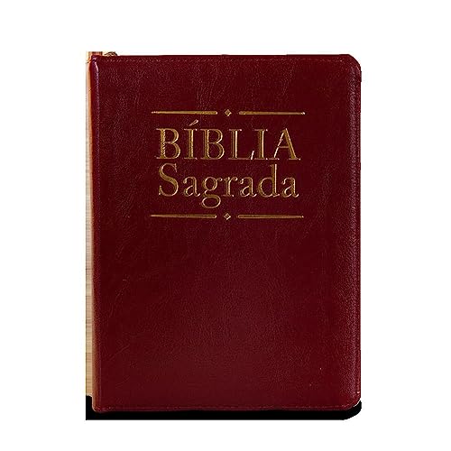 Biblia sagrada dourada bordo: