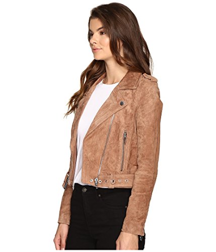 [BLANKNYC] womens Luxury Clothing Cropped Suede Leather Motorcycle Jackets, Comfortable & Stylish Coats, Coffee Bean, Medium - Thumbnail 2