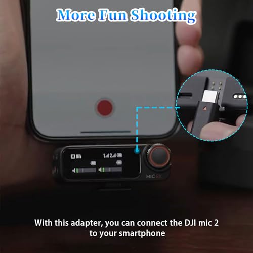 Image of Replacement for DJI Mic 2 Type-C Adapter, Wireless Microphone Receiver for Phone /PC /Tablet, 3.5mm Audio Recording Adapter