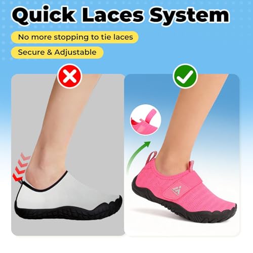 Image of Mishansha Kids Water Shoes Quick-Dry Wide Toe Box Non-Slip Barefoot Shoes Beach Pool Swim Shoes