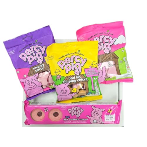 M&S Percy Pig Gift Hamper 3x Random Sweets Selection with 1x Percy Sandwich Jam Creams