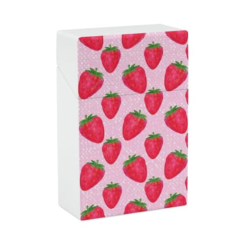 いちご 苺 果物柄 タバコカバー 20本収納 シガレットケース 煙草ケース 煙草入れ 煙草箱 喫煙具 タバコ 保護カバー タバコ箱 シガレットケ たばこケース 携帯に便利