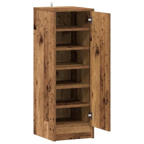 Meuble de rangement chaussures en bois et support vertical chêne artisanal