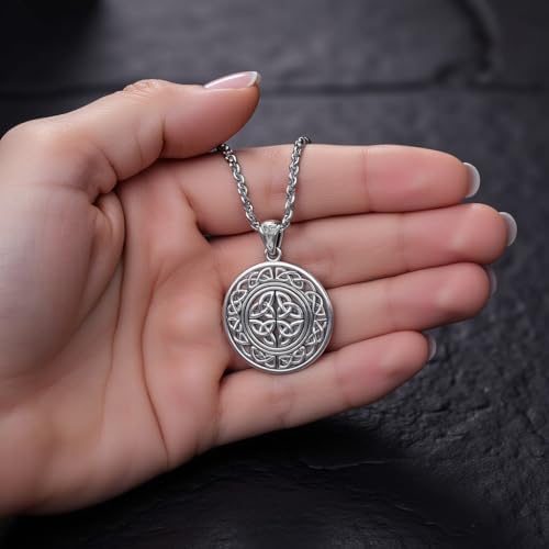 US Jewels Men's 925 Sterling Silver 1in Polished Finished Irish Celtic Knotwork Pendant3