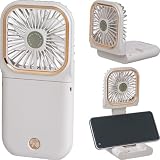 KYOWARABE ハンディファン 手持ち扇風機 扇風機 ハンディ 【モバイルバッテリーとしても使える×首掛けストラップ付きで手ぶらOK×豊富なカラバリ×Type-C】(グレージュ)