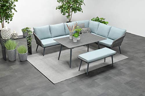 Garden Impressions Hohe Dining Aluminium Rope Lounge Davis, inklusive wasserabweisender Kissen Cover