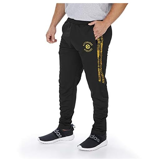 Officially Licensed Zubaz Men's NFL NFL Men's Track Pant with Full Panel, Pittsburgh Steelers, Size Large