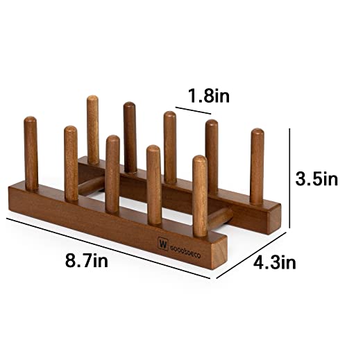 Goodsdeco Wooden Dish Rack - Chopping Board Stand, Dish Drying Rack For Dish Cup Bowl Cutting Board, Drying Rack Stand Storage Holder, Kitchen Countertop Organizer (S, Walnut) #TOP6