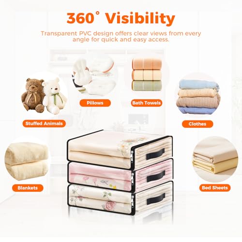 SpaceWhisper Clear Sheet Storage Bags, 4 Pack, 15.7 x 13.8 x 3.9 in by SpaceWhisper - Used condition - Image 4
