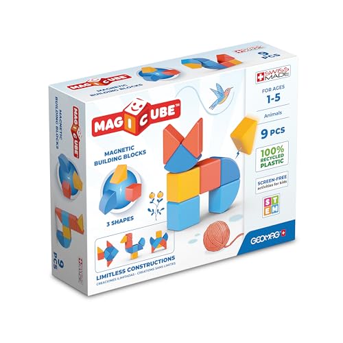 Image of Geomag Magicube Magnetic Blocks for Toddlers Ages 1-5 | Swiss-Made STEM Building Toy Sets | Multiple (MAGICUBE 9PCS)