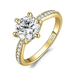 H-Round 3ct Cubic Zirconia Yellow Gold Plated