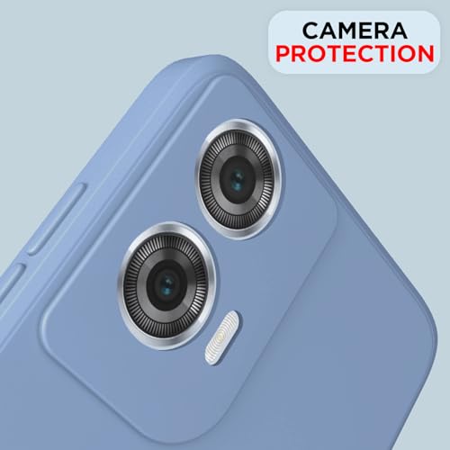 Image of Pikkme Back Cover for Motorola Moto Edge 50 Fusion 5G / Motorola Moto G96 5G | Slim Soft Matte Silicone Cover with Camera Protection & Shockproof Bumper Case (Aqua Blue)