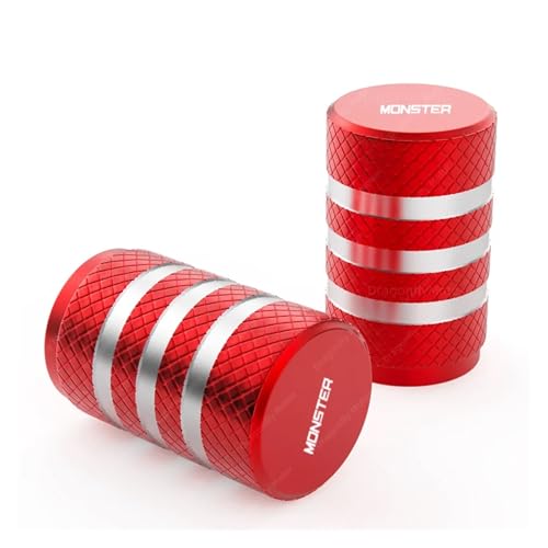 Reifen CNC Ventilmündel Für Du@&Cati Monster 796 Hypermotard 696 695 2015 Reifenventilkappen Motorradzubehör Luftdichte Abdeckung(Red)