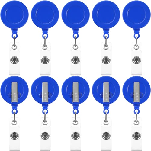 Porte-badge rétractable bleu Zonon avec pince crocodile lot de 50
