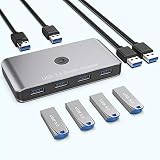 ☛ 【Conexión estable】 Adaptador de conmutador KVM Rocketek USB 3.0 incorporado Puerto micro USB para fuente de alimentación si es necesario. Cuando necesite conectar más dispositivos de alta potencia como HDD, Impresora y Escáner, debe alimentarlo a través del puerto mediante un adaptador de corriente. Asegurará una conexión más estable. Nota importante: utilice el adaptador estándar de 5 V (no incluido, se vende por separado) para alimentar este selector de interruptor USB. NO se permite ningún