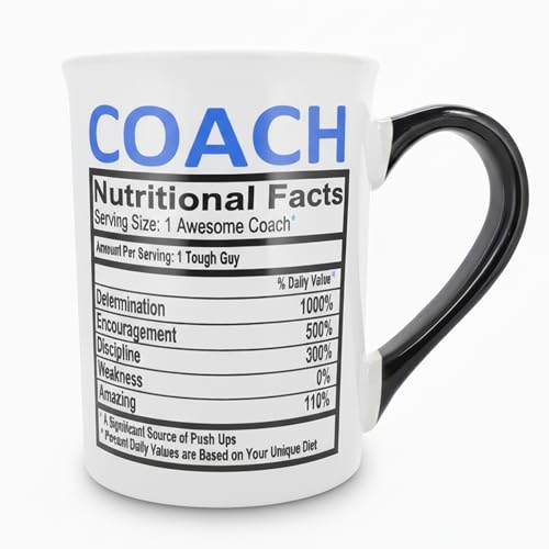 Coach Ceramic Mug, 16oz. White, Fade-Resistant Design, Cottage Creek Gifts