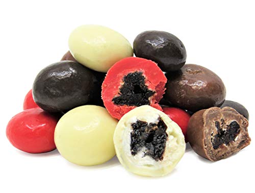 Gourmet Chocolate Covered Cherries Medley By It's Delish, 1 Lb (16 Oz) | Premium Mix Of Milk, Dark, White And Red Chocolate Coated Dried Cherries - Kosher Dairy (1 Lb) #TOP1