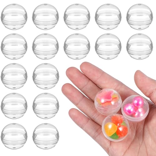 Toyvian 100pcs Vending Machine Capsule: 1. 1'' Round Clear Plastic Ball Capsules, Empty Balls Gumball Machine Containers for Vending Claw, Prizes, Easter, Party Favors