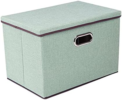 Youyijia Storage Boxes with Lids 45x30x30cm Foldable Storage Box Storage Collapsible Fabric Storage Cubes with Handles Large Storage Baskets Home Office Box for Organizing Clothes Towels Books (Beige)