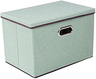 Youyijia Storage Box 45x30x30cm Foldable Fabric Storage Boxes with Lid Home Office Organizer Box for Clothing Shelf Basket Bins Toy and More (Green)