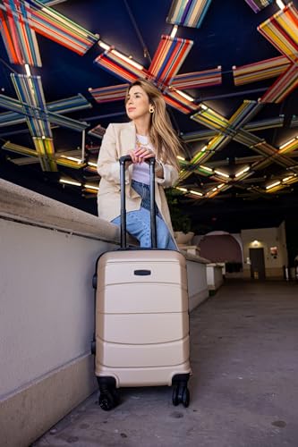 Image of DUKAP SENSE 20-Inch Carry-On Hardside Spinner Luggage Durable Champagne