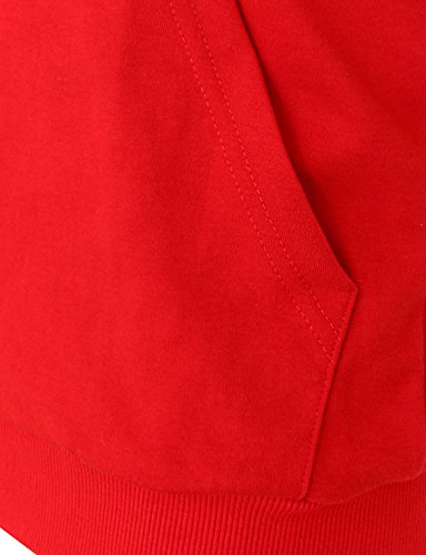Bcpolo Men's Casual Zip-Hoodie Vest Cotton Sleeveless Zip Up Hoodie Vest-Red S #TOP6