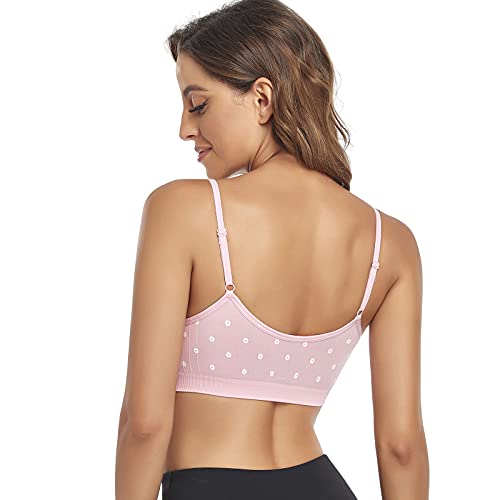 Image of Litthing Bralettes Padded for Women Cami Strap Bra Seamless Sportsbra Wireless Comfort Yoga Lightly T-Shirt Tank Tops