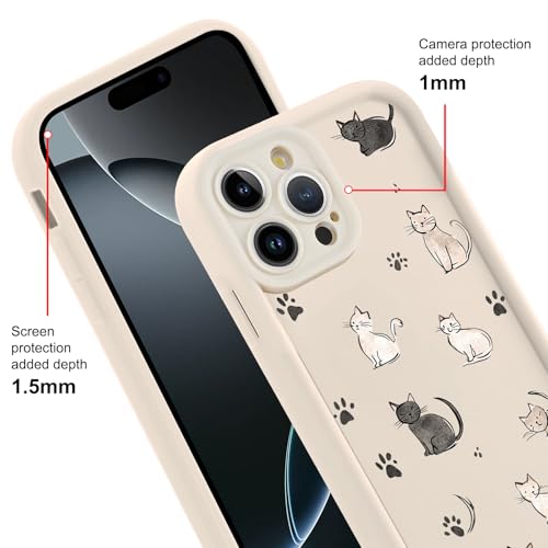 Coque silicone souple iPhone 16 Pro Max fine et transparente avec motif patte de chat - 3