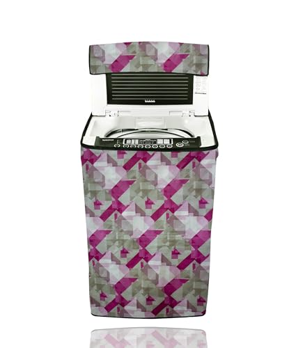 Image of Wings Star Washing Machine Cover Top Load 6 kg, 6.5 kg, 7kg & 7.5 kg - Waterproof & Dust-Proof Fully Automatic Washing Machine Cover (Pink), Polyester