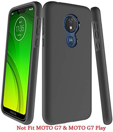 ERAGLOW Moto G7 Power Case, Moto G7 Supra Case, Slim Soft TPU & PC 2 in 1 Protective Heavy Duty Rubber Bumper Case Cover for Motorola Moto G7 Power Phone (Black)