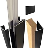 HOMEWELL - Kit de quincaillerie et accessoires pour Verrière avec profilés Aluminium re-coupables, Noir Mat - H1250 x L1515 mm, 4 partitions