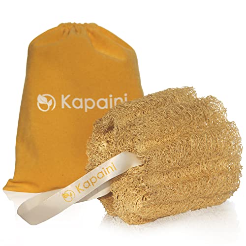Kapaini Natural Loofah Sponge Exfoliating Body Scrubber,100 Natural