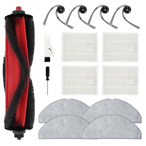 Yivy - Q7 M5/L5+ Accessories Set for Roborock Q7 L5+/Q7 M5/Q7 L5/Q7 M5+ Robot Vacuum Cleaners: 1 Main Brush, 4 Side Brushes, 4 HEPA Filters, 4 Mopping Cloths, 1 Cleaning Brush, 1 Screwdriver