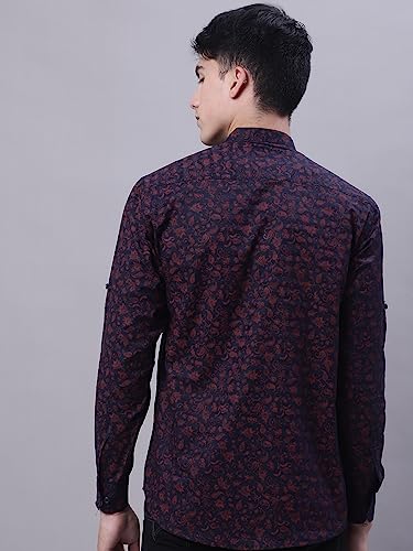 Image of Majestic Man Men's Cotton Regular Fit Short Floral Printed Kurta