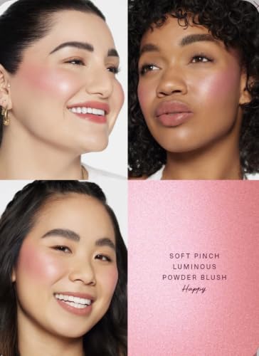 Image of RARE BEAUTY Soft Pinch Luminous Powder Blush, (SHADE Happy Cool Pink) | Luminous Finish, Compact with Mirror, Natural Flush Look, All Skin Tones, Travel Friendly