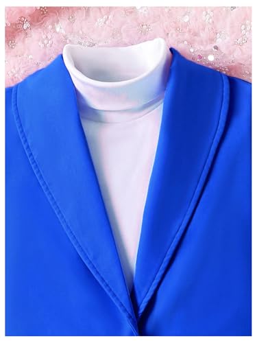 Image of Milumia Girl's 2 Piece Outfits Button Open Front Long Sleeve Blazer and Pants Fall Suit Set