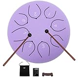 JYTMUS Steel Tongue Drum 6 Inch 8 Notes Sound Drum Percussion Instruments Gift for Family and Friends with Music Book, Mallets, Mallet Holder and Carry Bag