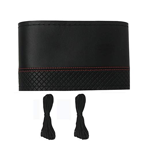 ZATOOTO Lenkradbezug Auto Leder - Lenkradbezug Nähen DIY, 38cm, rutschfest, Langlebig, mit Starken Nadeln und Faden, Rot