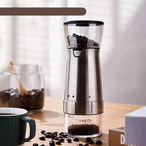 Iruihoo Moedor de café elétrico, Aço inoxidável automático portátil moedor de grãos de cafe, ajustáv